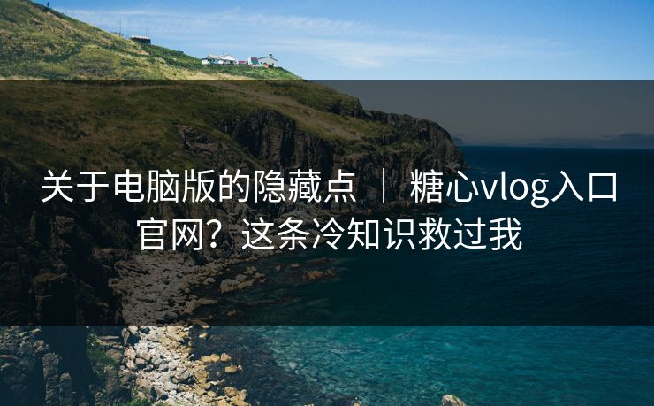 关于电脑版的隐藏点 | 糖心vlog入口官网?这条冷知识救过我